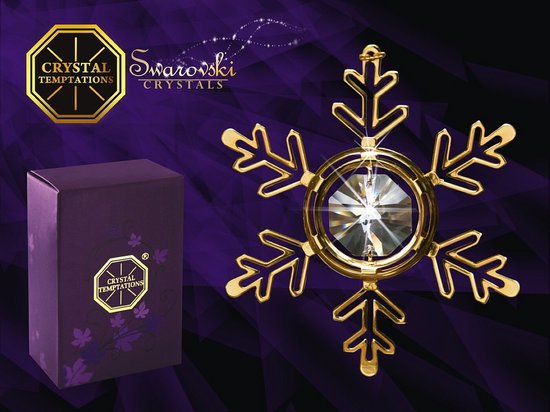 24 k verguld Sneeuwflok met swarovski kristal