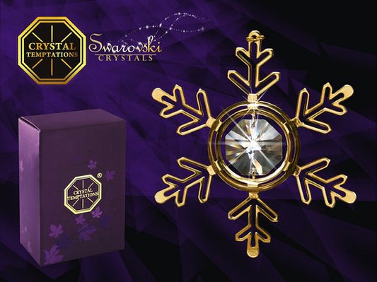 24 k verguld Sneeuwflok met swarovski kristal
