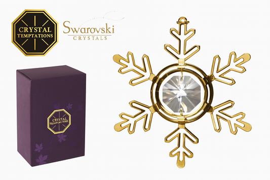 24 k verguld Sneeuwflok met swarovski kristal