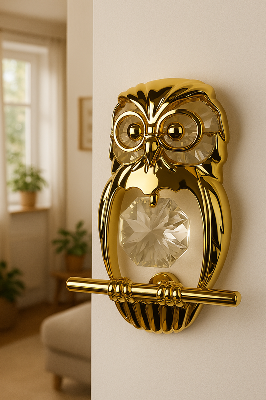 🦉 Aureus – Gouden Uilenbeeldje met Swarovski-kristal