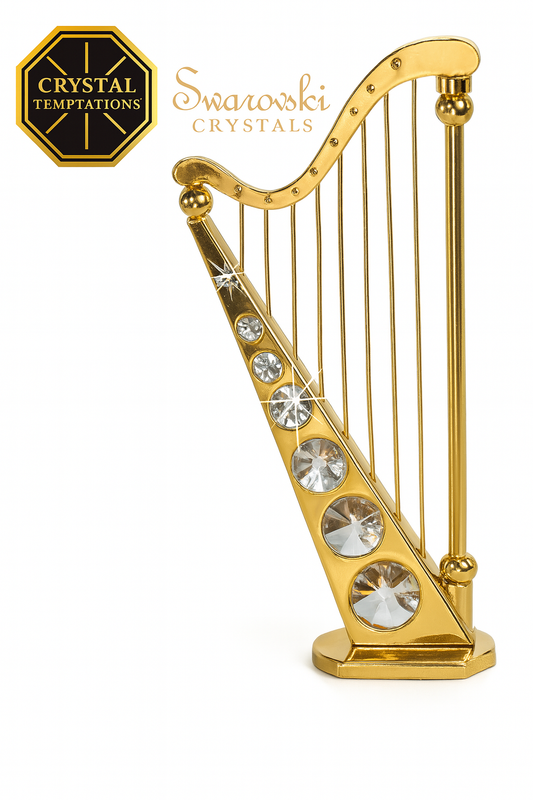 Harp 24 K goud verguld met Swarovski kristallen