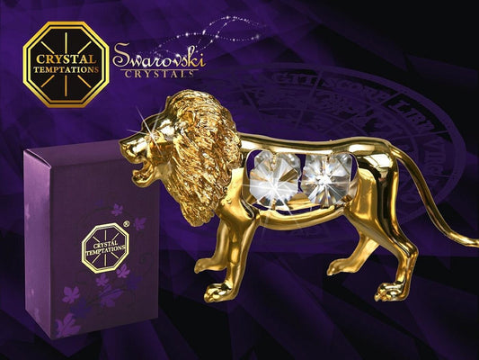 Leeuw 24k goud verguld met Swarovski kristallen