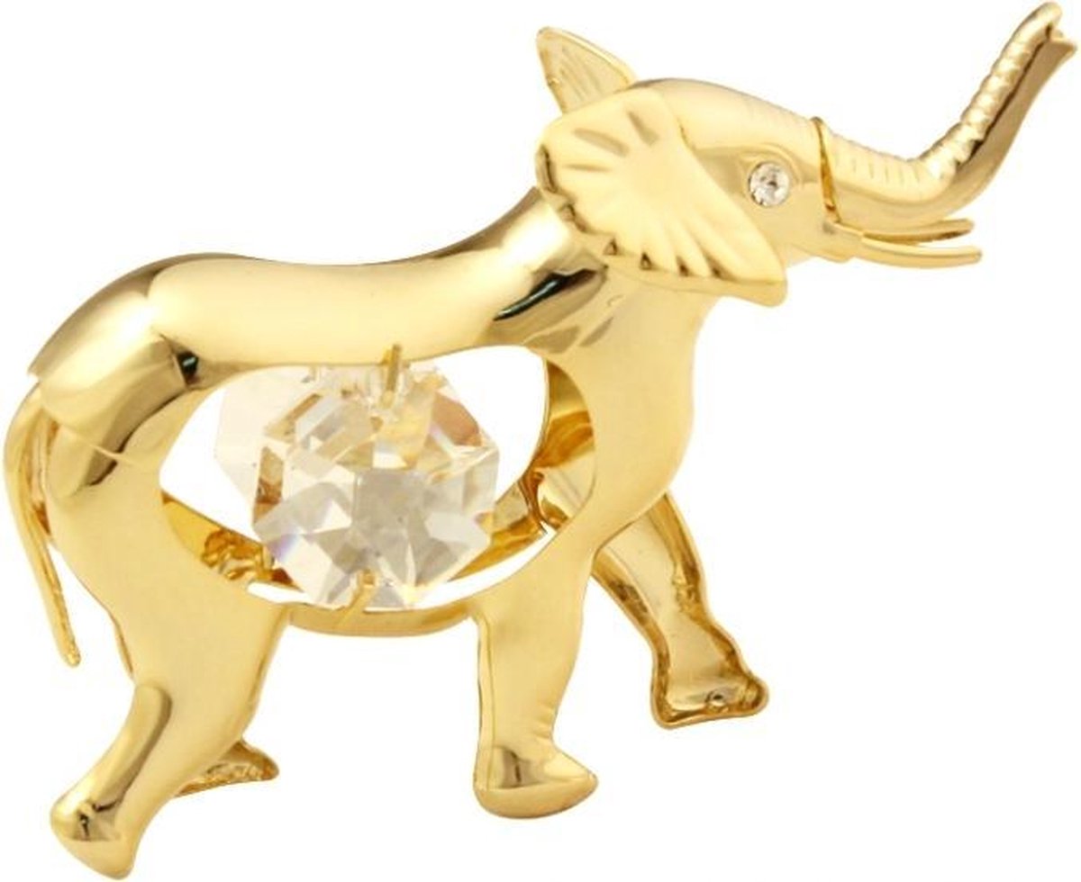 Olifant versierd met Swarovski-kristallen 24-karaats verguld