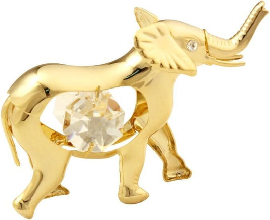 Olifant versierd met Swarovski-kristallen 24-karaats verguld