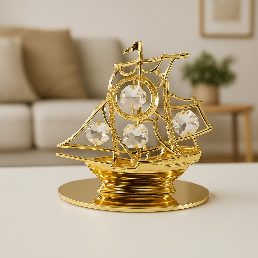 Piraten boot 24-k goud verguld en versierd met Bohemia-kristallen