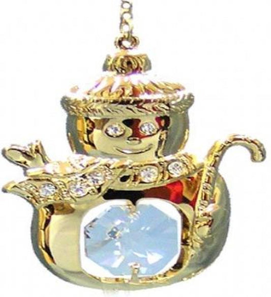 Snowman 24k goud verguld Met Swarovski kristallen