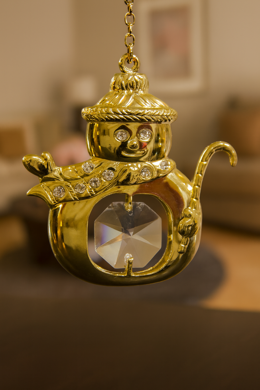 Snowman 24k goud verguld Met Swarovski kristallen