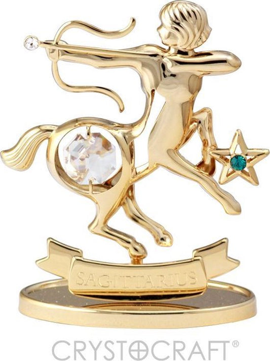 Sterrenbeeld Sagittarius (Boogschutter) 24 k verguld met Swarovski kristallen