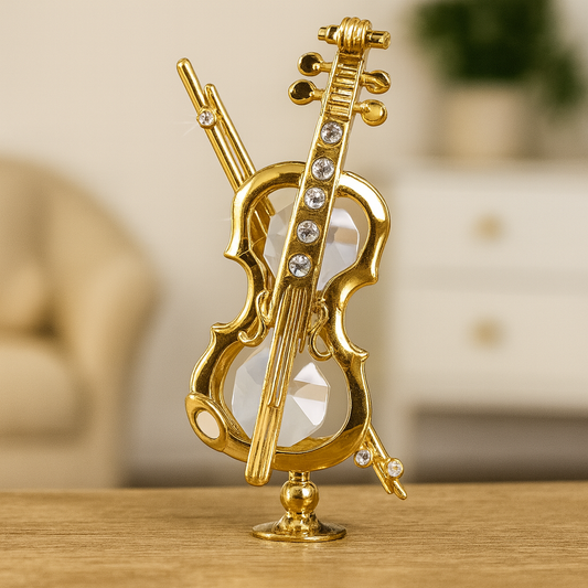Viool 24k goud verguld met Swarovski kristallen