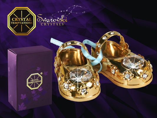 24K verguld goud jongens schoenen met Swarovski kristallen