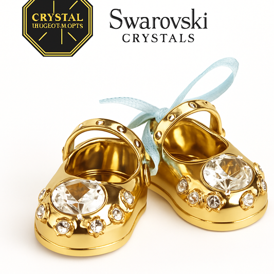24K verguld goud jongens schoenen met Swarovski kristallen