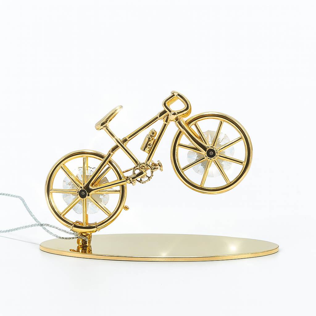 Fiets 24-karaats verguld goud en versierd met Bohemia-kristallen