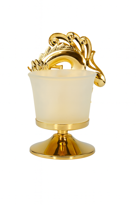 Gouden Draak Waxinelichtje met Bohemia-kristal – 24K goud verguld