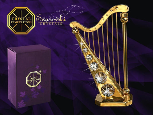 Harp 24 K goud verguld met Swarovski kristallen