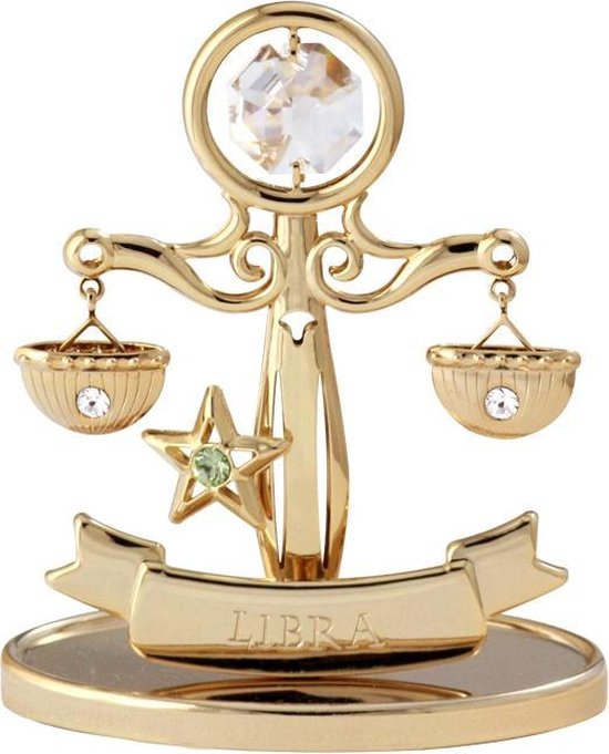 Sterrenbeeld Libra (Weegschaal) 24k verguld met Bohemia kristallen