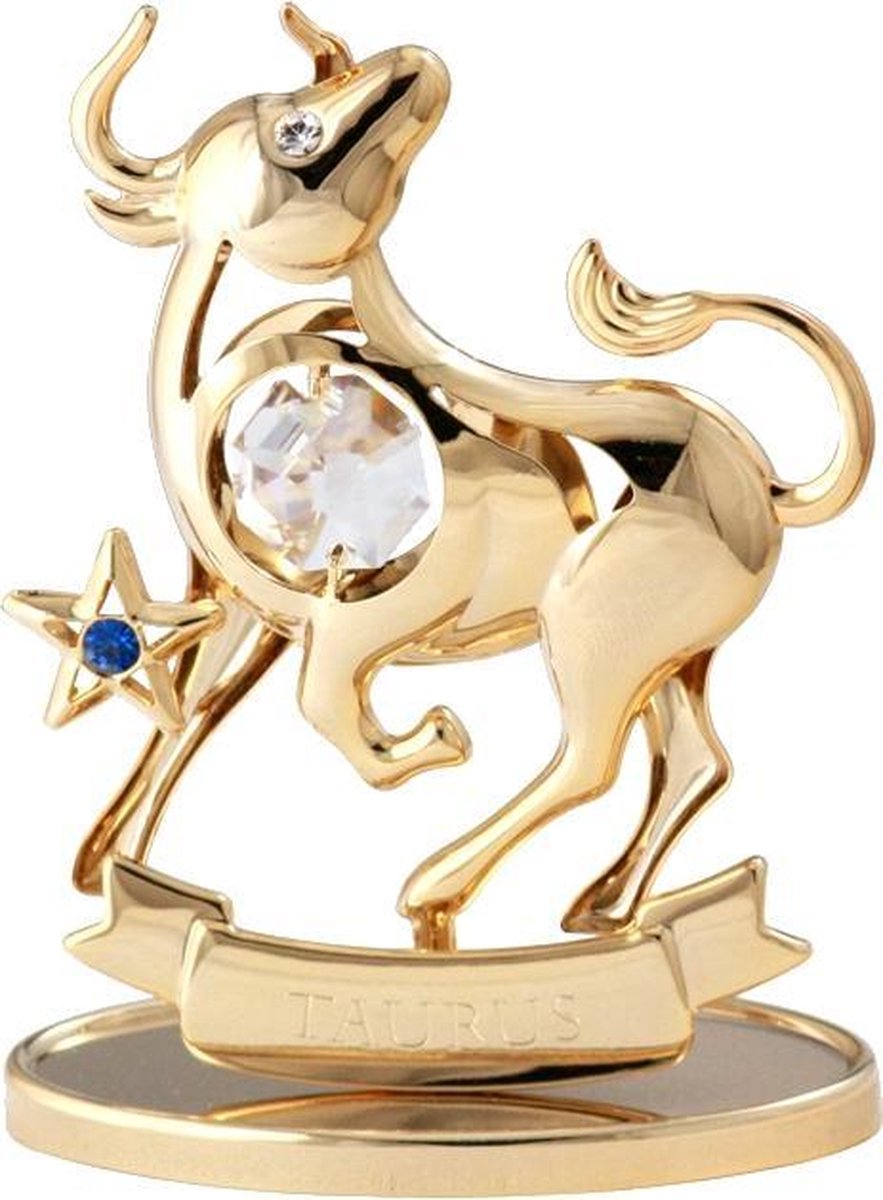 Sterrenbeeld Stier versierd met Swarovski®-kristallen 24-karaats verguld