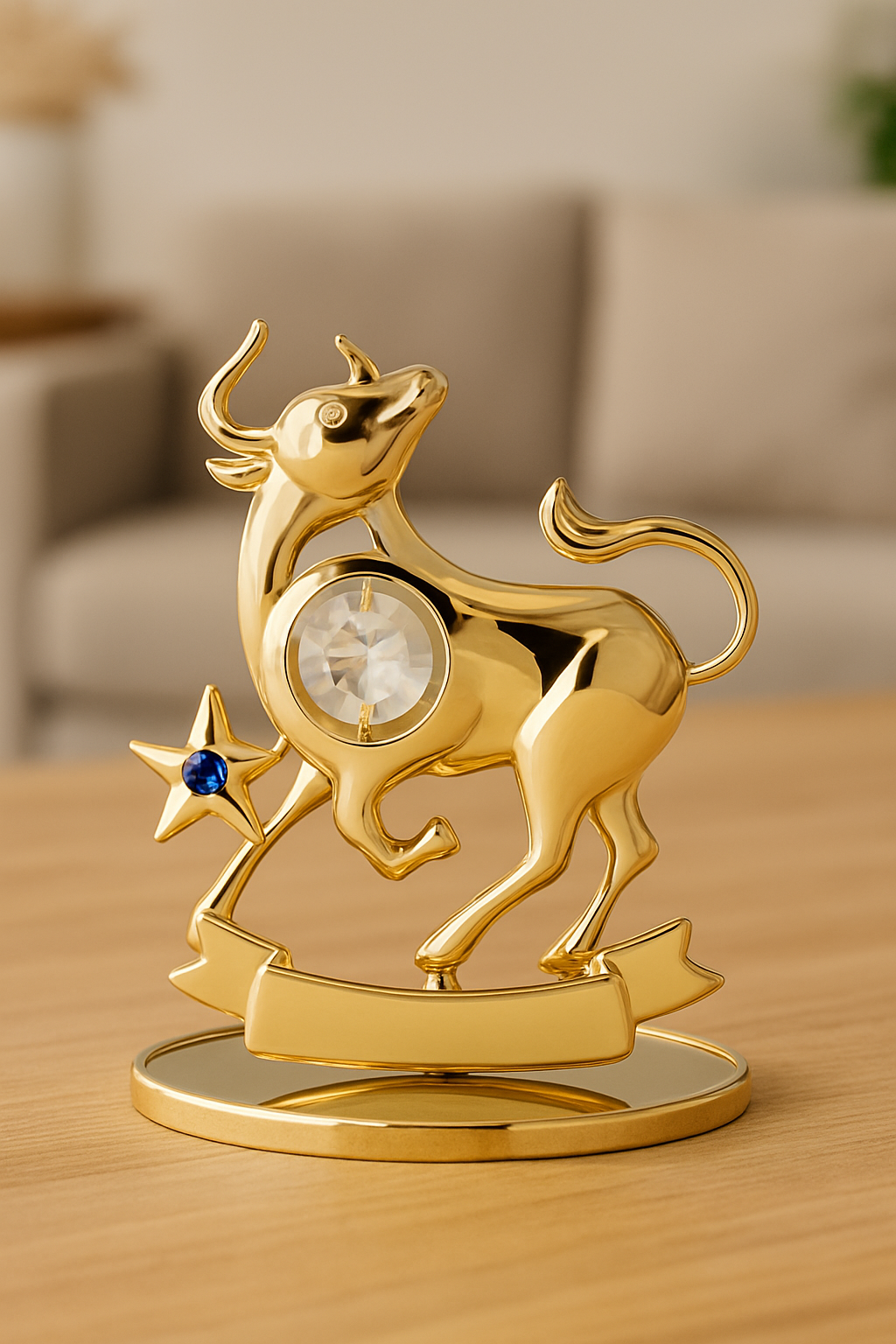 Sterrenbeeld Stier versierd met Swarovski®-kristallen 24-karaats verguld