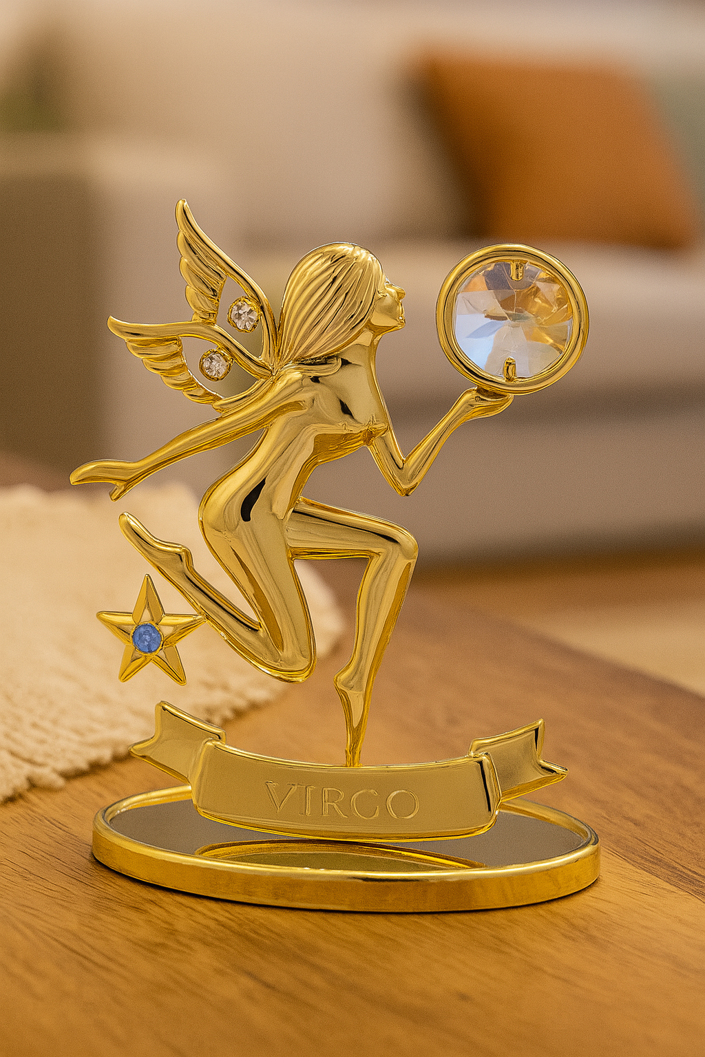 Sterrenbeeld Virgo (Maagd) 24 k goud verguld met Swarovski kristallen