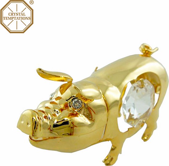 Varken 24-karaats verguld en versierd met Swarovski-kristallen